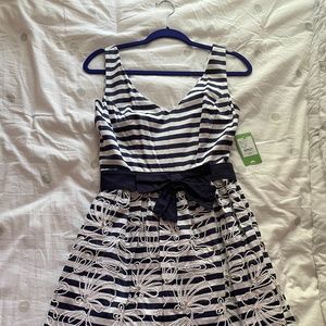 Roswell Dress Lilly Pulitzer - Navy/white